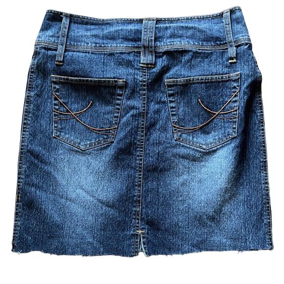 Zoey Beth Y2K Cutoff Denim Short Skirt Women's Blue Faded Medium Wash - Picture 3 of 3